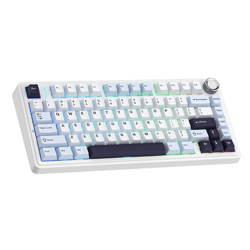 Bàn phím cơ AULA F75 3 Mode Glacier Blue Outemu Silent Peach V3 switch