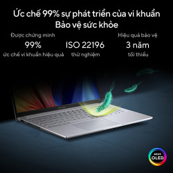 Laptop Asus Vivobook 15X OLED A1503ZA-L1151W (Core i3-1220P | 8GB | 256GB | Intel® UHD Graphics | 15.6inch FHD OLED | Win11 SL | Bạc)