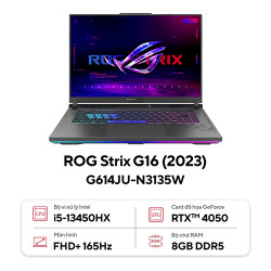 Laptop Asus ROG Strix G16 G614JU-N3135W (Core™ i5-13450HX | Ram 8GB | 512GB SSD | RTX 4050 6GB | 16inch FHD+, 165Hz | Win 11 | Xám) 