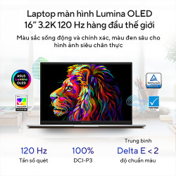 Laptop Asus Vivobook Pro 16 OLED K6602VV-MX077W (Core™ i9-13900H | Ram 16GB | 1TB SSD | RTX 4060 8GB | 16.0inch 3.2K OLED | Win 11 | Bạc) 