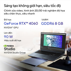 Laptop Asus Vivobook Pro 16 OLED K6602VV-MX077W (Core™ i9-13900H | Ram 16GB | 1TB SSD | RTX 4060 8GB | 16.0inch 3.2K OLED | Win 11 | Bạc) 