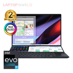 Laptop Asus Zenbook Pro 14 Duo OLED UX8402VU-P1028W (Core™ i9-13900H | 32GB | 1TB | RTX™ 4050 6GB | 14.5inch 2.8K OLED | Cảm ứng | Bút cảm ứng | Win 11 | Đen)