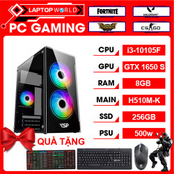 PCHM Gaming 01 (i3-10105F | H510M-K | Ram 8GB  | GTX 1650 S | 256GB SSD | 500W PSU)