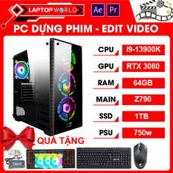 PCHM Dựng Phim 02 (i9-13900K | Z790 | Ram 64GB  | RTX 3080 | 1TB SSD | 750W PSU)