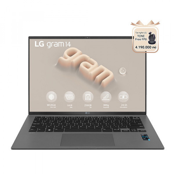 LG Gram 2023 14Z90R-G.AH53A5  (Core i5-1340P | 16GB | 256GB | Intel Iris Xe | 14-inch WUXGA | Win 11 | Xám)