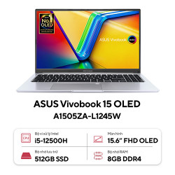 Laptop ASUS Vivobook 15 OLED A1505ZA-L1245W (Core™ i5-12500H | 8GB | 512GB | Intel Iris Xᵉ | 15.6inch FHD OLED | Win 11 | Bạc)