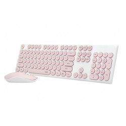 Combo Bàn phím + Chuột không dây Rapoo X260S - Pink white