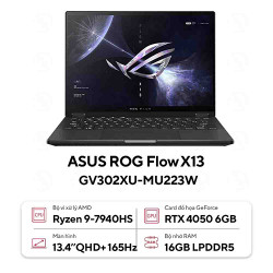 Laptop Asus ROG Flow X13 GV302XU-MU223W (Ryzen 9-7940HS | 16GB | 1TB | RTX 4050 6GB | 13.4inch WQXGA | Cảm ứng | Win 11 | Off Black)