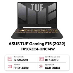 Laptop Asus TUF Gaming F15 FX507ZC4-HN074W (Core i5-12500H | 8GB | 512GB | RTX 3050 4GB | 15.6inch FHD | Win 11 | Xám)