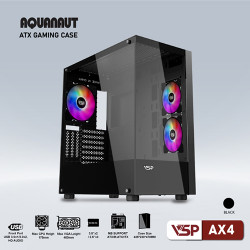 Vỏ case gaming Aquanaut AX4 2 mặt kính - Đen