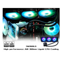 Tản Nhiệt Nước CPU SAMA SM360LD BK (3 Fan 12cm ARGB, Màn Hình LCD )