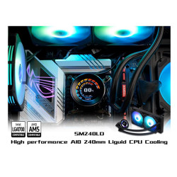 Tản nhiệt nước CPU SAMA SM240LD BLACK (2 Fan 12cm ARGB, Màn Hình LCD )