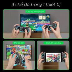 Tay cầm chơi game không dây IINE Elite-Plus Joypad No Drifting Có Đèn Cho Nintendo Swtich/Lite/OLED màu trong suốt