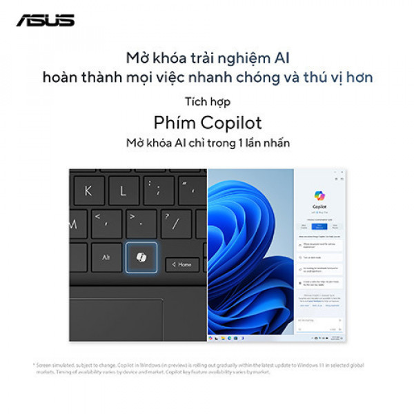 Laptop Asus Vivobook S 14 OLED S5406MA-PP136W (Intel® Core™ Ultra 5 125H | 16GB | 1TB | Intel® Arc™ Graphics | 14.0inch 3K OLED | Win 11 | Xanh) 