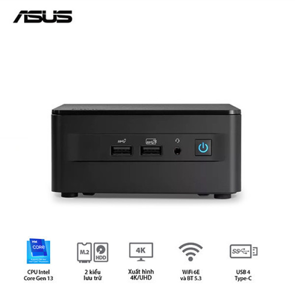 PC Mini ASUS NUC 13 Pro RNUC13ANHi3 (Core i3-1315U | DDR4 3200 | Iris Xe | NVMe PCIe4.0 | Wi-Fi+Bluetooth)