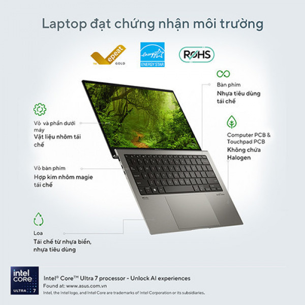 Laptop Asus Zenbook S 13 OLED UX5304MA-NQ117W (Core™ Ultra 7 155U | 32GB | 1TB | Intel® Arc™ Graphics | 13.3inch 3K OLED | Win 11 | Xám)