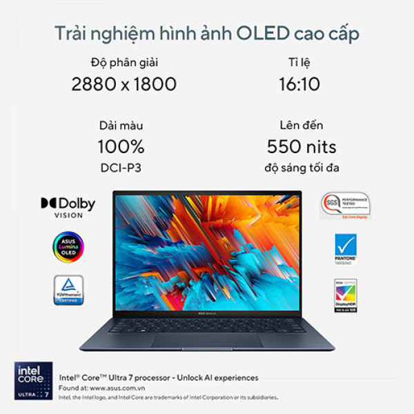 Laptop Asus Zenbook S 13 OLED UX5304MA-NQ117W (Core™ Ultra 7 155U | 32GB | 1TB | Intel® Arc™ Graphics | 13.3inch 3K OLED | Win 11 | Xám)