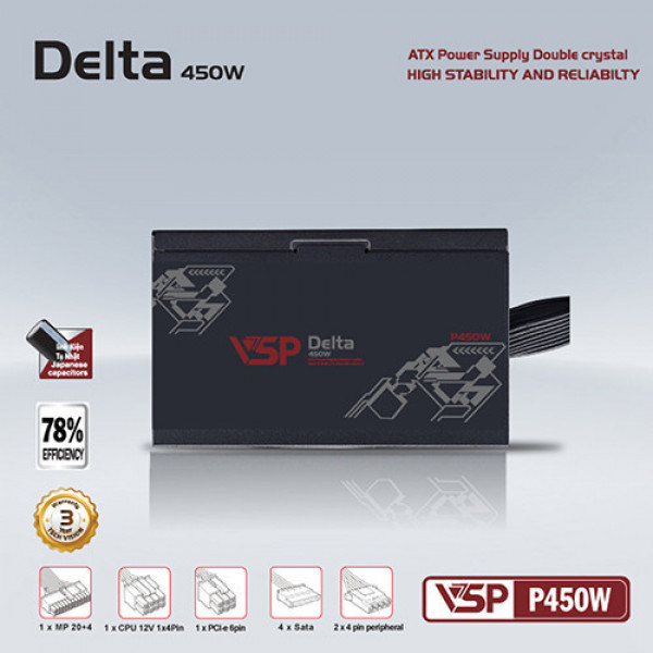 Nguồn máy tính VSP DELTA P450W