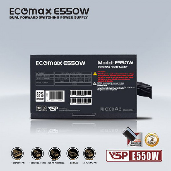 Nguồn máy tính VSP ECOMAX E550W