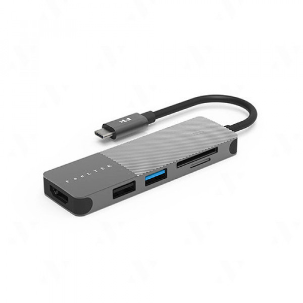 Hub chuyển đổi Feeltek HCM005AP2F 5 in 1 (USB-C sang 1x USB-A 3.0, 1x USB A 2.0, 1x HDMI, 1x SD, 1x MicroSD)