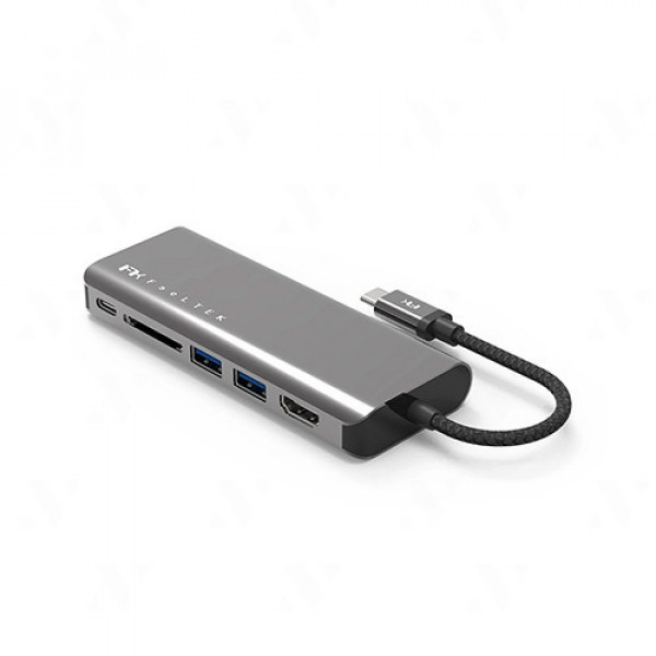 Hub chuyển đổi Feeltek HCM006AP2F 6 in 1 (USB-C sang 2xUSB-A 3.0, 1xUSB C, 1xHDMI, 1xSD, 1xRJ45)