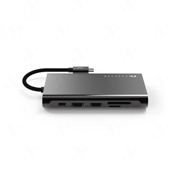 Hub chuyển đổi Feeltek UCH011AP2 11 in 1 (USB-C sang 1xRJ45, 1xUSB-C PD, 2xUSB-A 3.1, 2xUSB-A 2.0, 1xSD, 1xMicroSD,2xHDMI, 1xVGA)