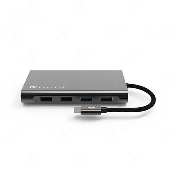 Hub chuyển đổi Feeltek UCH011AP2 11 in 1 (USB-C sang 1xRJ45, 1xUSB-C PD, 2xUSB-A 3.1, 2xUSB-A 2.0, 1xSD, 1xMicroSD,2xHDMI, 1xVGA)