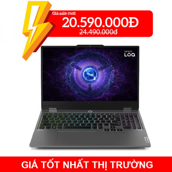 Laptop Lenovo LOQ 15ARP9 AI 83JC007JVN (Ryzen™ 5-7235HS | 24GB | 512GB | RTX™ 3050 | 15.6 inch FHD 144Hz | Win 11 | Xám)