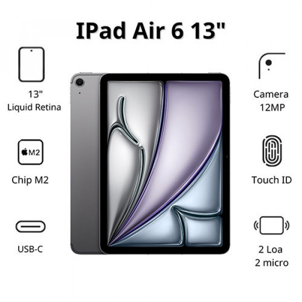 iPad Air 6 M2 13inch 5G 1TB Space Gray