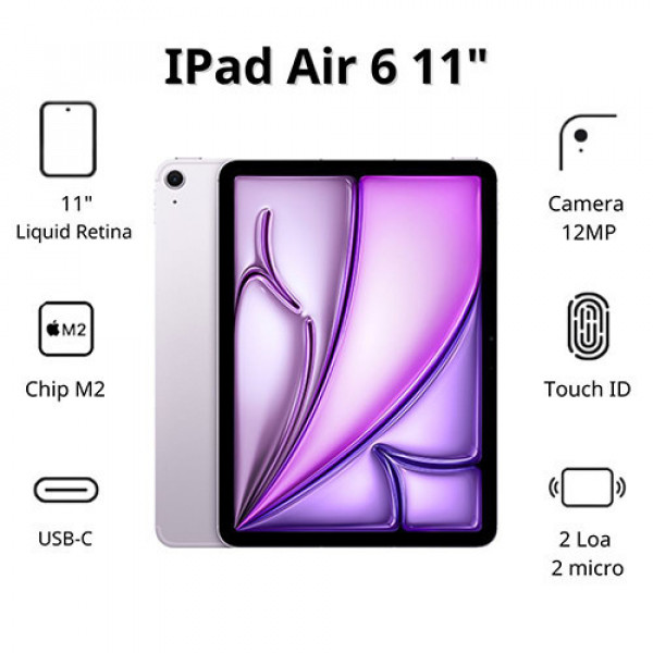 iPad Air 6 M2 11inch 5G 1TB Purple