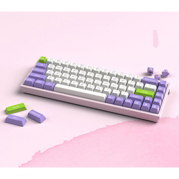 Bàn phím cơ FL-Esports FL680SAM Purple Wireless Gateron Cap Silver switch