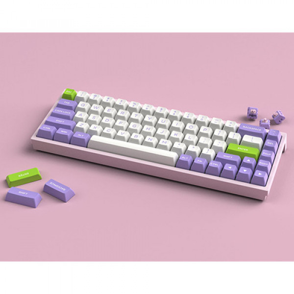 Bàn phím cơ FL-Esports FL680SAM Purple Wireless Gateron Cap Silver switch