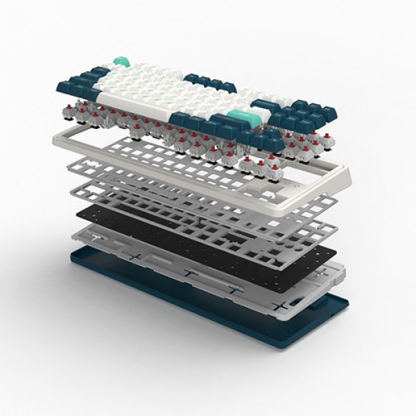 Bàn phím cơ FL-Esports CMK87 SAM Cool Mint 3 Mode Kailh Box White switch