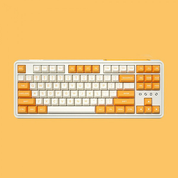 Bàn phím cơ FL-Esports CMK87 SAM Yellow White 3 Mode Kailh Box Brown switch