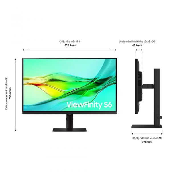 Màn Hình SAMSUNG ViewFinity S6 S60UD LS27D604UAEXXV (27 inch | 2K | IPS | 100Hz | 5ms)