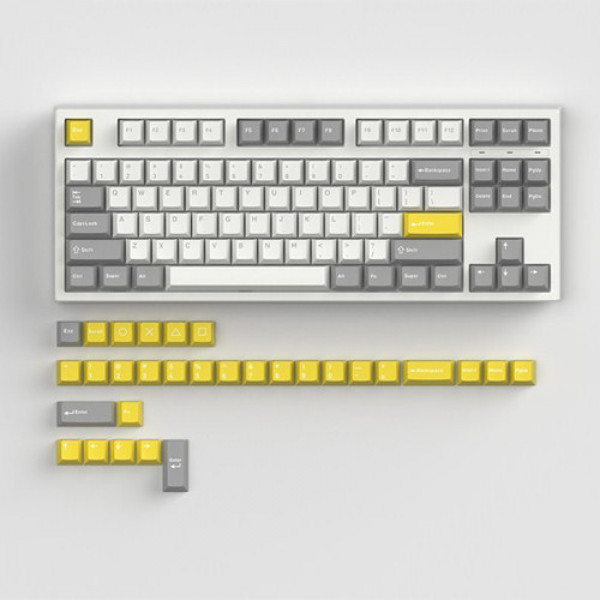 Bàn phím cơ FL-Esports GP87CP White Gray Gasket Mount Gateron Pro Yellow switch