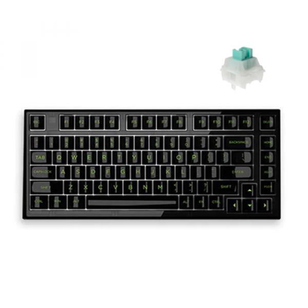 Bàn phím cơ FL-Esports Q75 3 Mode Wireless Gasket Mount Transparent Black Dark Ice Keycap Kailh MX Coolmint switch