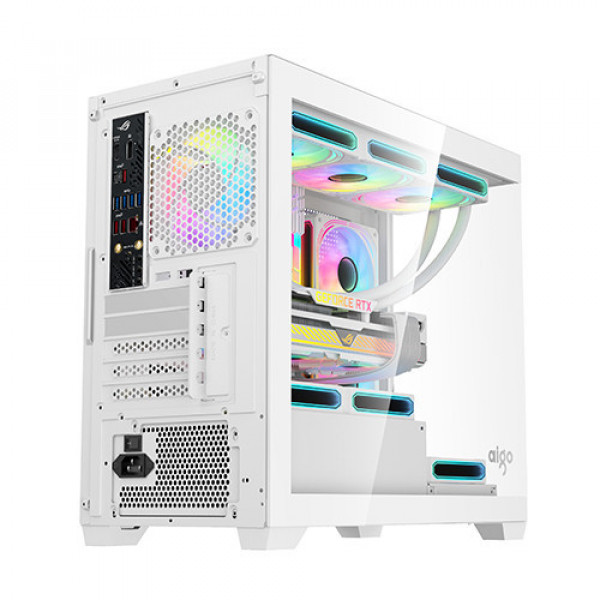 Vỏ Case AIGO C218M WHITE ( MATX, Màu Trắng, Case Bể Cá)