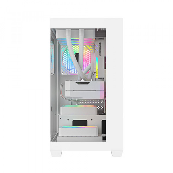 Vỏ Case AIGO C218M WHITE ( MATX, Màu Trắng, Case Bể Cá)