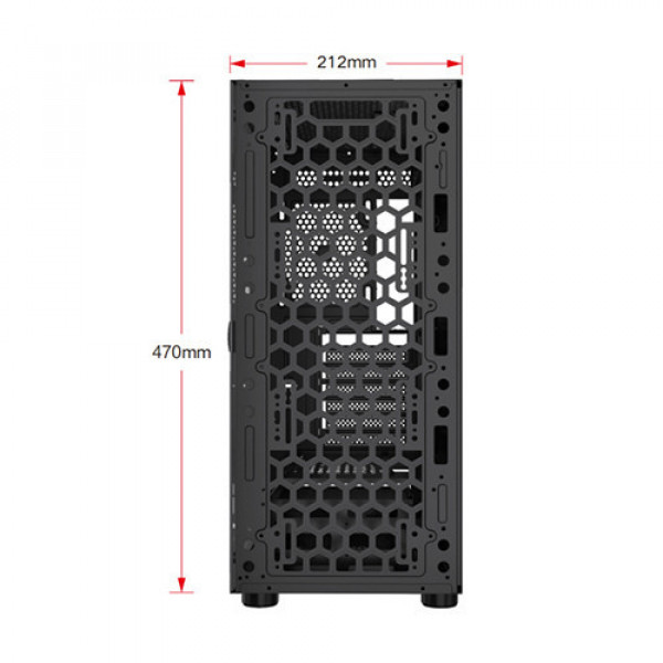 Vỏ case KENOO ESPORT EM700 - 3F - Màu Đen - (Size E-ATX)