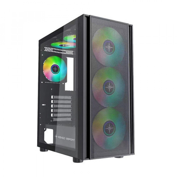 Vỏ case KENOO ESPORT EM700 - 3F - Màu Đen - (Size E-ATX)