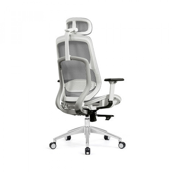 Ghế công thái học HyperWork Airy White (Khung trắng, lưới xám)