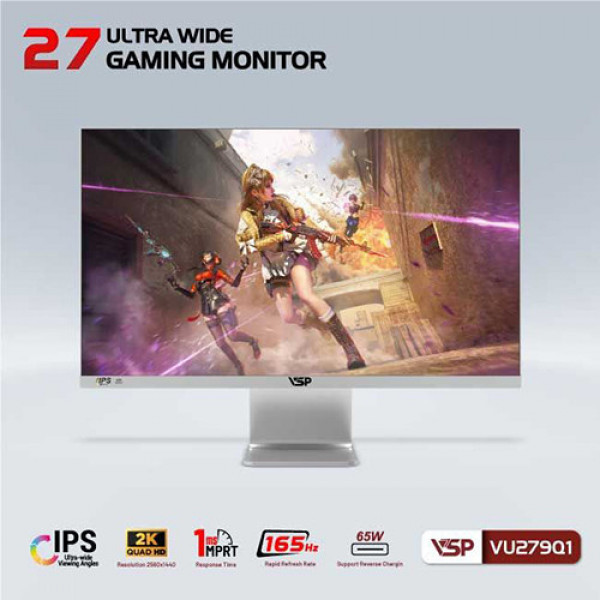 Màn hình VSP Ultrawide VU279Q1 Trắng (27 inch | QHD | IPS | 165Hz | 1ms)