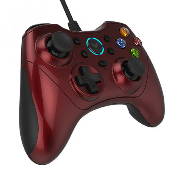 Tay cầm chơi game có dây Rapoo V600 màu đỏ