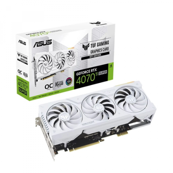 VGA Asus TUF Gaming GeForce RTX 4070 Ti SUPER BTF White OC Edition 16GB GDDR6X (TUF-RTX4070TIS-O16G-BTF-WHITE)