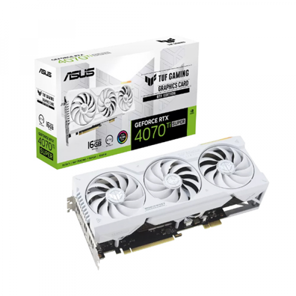 VGA Asus TUF Gaming GeForce RTX 4070 Ti SUPER BTF White 16GB GDDR6X (TUF-RTX4070TIS-16G-BTF-WHITE)