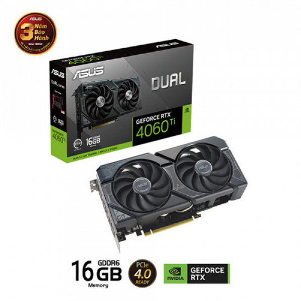 VGA ASUS Dual GeForce RTX 4060 Ti 16GB GDDR6 (DUAL-RTX4060TI-16G)