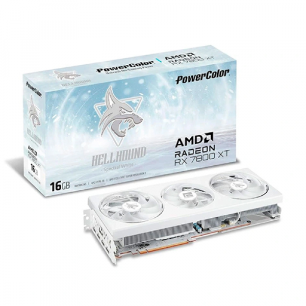 VGA PowerColor Radeon Hellhound Spectral White RX 7800 XT 16G OC GDDR6 (RX-7800-XT-16G-L/OC/WHITE)