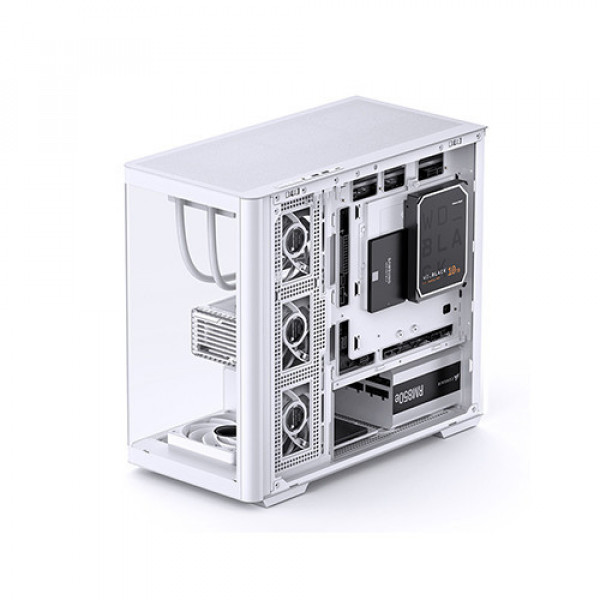 Vỏ Case JONSBO D300 White ( MATX, Màu Trắng, Kính Cong)