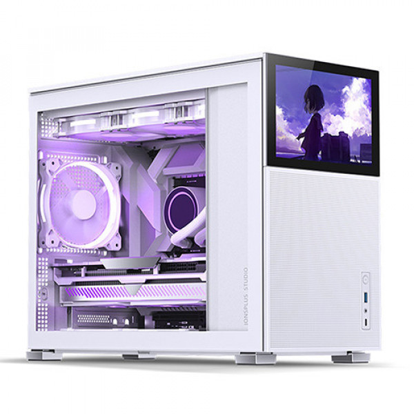 Vỏ Case JONSBO D31 MESH SC WHITE (MINI TOWER | Màu Trắng | Màn hình phụ 8'')